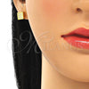 Sterling Silver Stud Earring, with White Micro Pave, Polished, Golden Finish, 02.369.0020.2