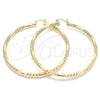 Oro Laminado Extra Large Hoop, Gold Filled Style Diamond Cutting Finish, Golden Finish, 02.170.0228.70