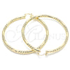 Oro Laminado Extra Large Hoop, Gold Filled Style Diamond Cutting Finish, Golden Finish, 02.170.0228.70