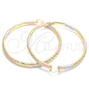 Oro Laminado Extra Large Hoop, Gold Filled Style Polished, Tricolor, 02.170.0185.1.80