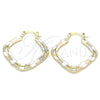 Oro Laminado Medium Hoop, Gold Filled Style Polished, Tricolor, 02.170.0272.1.30
