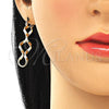 Oro Laminado Small Hoop, Gold Filled Style Twist Design, Polished, Tricolor, 02.170.0302.1.20