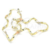 Oro Laminado Small Hoop, Gold Filled Style Twist Design, Polished, Tricolor, 02.170.0302.1.20
