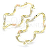 Oro Laminado Small Hoop, Gold Filled Style Twist Design, Polished, Tricolor, 02.170.0302.1.20