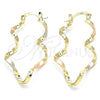Oro Laminado Small Hoop, Gold Filled Style Twist Design, Polished, Tricolor, 02.170.0302.1.20