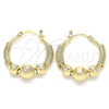 Oro Laminado Small Hoop, Gold Filled Style Diamond Cutting Finish, Golden Finish, 02.170.0305.25