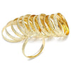 Gold Plated Dozen Bangle, Diamond Cutting Finish, Golden Finish, 03.08.0142.01
