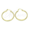 Oro Laminado Medium Hoop, Gold Filled Style Diamond Cutting Finish, Golden Finish, 02.213.0159.40