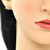 Oro Laminado Stud Earring, Gold Filled Style Elephant Design, with White Cubic Zirconia, Polished, Golden Finish, 02.156.0401