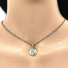 Oro Laminado Fancy Pendant, Gold Filled Style Initials Design, with White Cubic Zirconia, Polished, Golden Finish, 05.341.0018