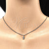 Oro Laminado Fancy Pendant, Gold Filled Style Initials Design, with White Cubic Zirconia, Polished, Golden Finish, 05.341.0022