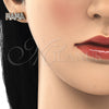 Oro Laminado Stud Earring, Gold Filled Style Mom Design, with White Cubic Zirconia, Polished, Golden Finish, 02.341.0025