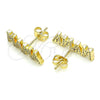 Oro Laminado Stud Earring, Gold Filled Style Mom Design, with White Cubic Zirconia, Polished, Golden Finish, 02.341.0025