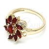 Oro Laminado Multi Stone Ring, Gold Filled Style with Ruby and Dark Amethyst Cubic Zirconia, Polished, Golden Finish, 01.210.0094.1.08 (Size 8)