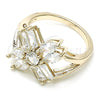 Oro Laminado Multi Stone Ring, Gold Filled Style Baguette Design, with White Cubic Zirconia, Polished, Golden Finish, 01.210.0095.08 (Size 8)