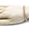 Oro Laminado Basic Bracelet, Gold Filled Style Miami Cuban Design, Polished, Golden Finish, 04.63.1400.07 (160 Gauge, 06 MM Thickness, 8 Inches Length)
