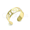 Oro Laminado Toe Ring, Gold Filled Style Greek Key Design, Polished, Golden Finish, 01.376.0005 (One size fits all)