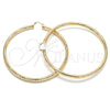 Oro Laminado Extra Large Hoop, Gold Filled Style Hollow Design, Diamond Cutting Finish, Golden Finish, 02.170.0312.90