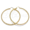 Oro Laminado Extra Large Hoop, Gold Filled Style Hollow Design, Diamond Cutting Finish, Golden Finish, 02.170.0313.90