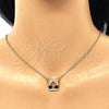 Oro Laminado Pendant Necklace, Gold Filled Style Cross Design, with White Micro Pave, Polished, Golden Finish, 04.341.0038.18 (02 MM Thickness, 18 Inches Length)