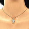 Oro Laminado Pendant Necklace, Gold Filled Style Little Girl Design, with White Micro Pave, Polished, Golden Finish, 04.195.0056.20 (02 MM Thickness, 20 Inches Length)