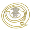 Oro Laminado Pendant Necklace, Gold Filled Style Little Boy Design, with White Micro Pave, Polished, Golden Finish, 04.156.0237.20 (02 MM Thickness, 20 Inches Length)