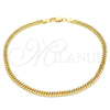 Oro Laminado Basic Anklet, Gold Filled Style Polished, Golden Finish, 04.63.1403.10 (Thickness, 10 Inches Length)