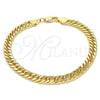 Oro Laminado Basic Bracelet, Gold Filled Style Polished, Golden Finish, 04.63.1404.08 (06 MM Thickness, 8 Inches Length)
