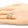Oro Laminado Elegant Ring, Gold Filled Style Elephant Design, Polished, Golden Finish, 01.351.0010.09 (Size 9)