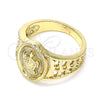 Oro Laminado Elegant Ring, Gold Filled Style Turtle Design, Polished, Golden Finish, 01.351.0011.09 (Size 9)