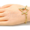 Oro Laminado Fancy Bracelet, Gold Filled Style with White Micro Pave, Polished, Golden Finish, 03.341.0072.07 (04 MM Thickness, 7 Inches Length)