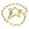 Oro Laminado Fancy Bracelet, Gold Filled Style with White Micro Pave, Polished, Golden Finish, 03.341.0072.07 (04 MM Thickness, 7 Inches Length)