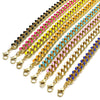 Oro Laminado Basic Bracelet, Gold Filled Style Miami Cuban Design, Orange Enamel Finish, Golden Finish, 03.341.0075.5.07 (08 MM Thickness, 7 Inches Length)