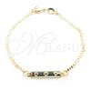 Oro Laminado ID Bracelet, Gold Filled Style Heart and Mariner Design, Polished, Golden Finish, 03.32.0256.06