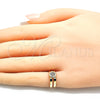 Oro Laminado Baby Ring, Gold Filled Style with White Micro Pave, Polished, Golden Finish, 01.233.0013 (One size fits all)