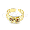 Oro Laminado Baby Ring, Gold Filled Style with Garnet Micro Pave, Polished, Golden Finish, 01.233.0016.1 (One size fits all)