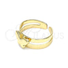 Oro Laminado Toe Ring, Gold Filled Style Butterfly Design, Polished, Golden Finish, 01.233.0023 (One size fits all)