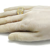 Oro Laminado Mens Ring, Gold Filled Style with White Micro Pave, Polished, Golden Finish, 01.283.0022.12 (Size 12)