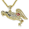 Oro Laminado Fancy Pendant, Gold Filled Style with Multicolor Crystal, Polished, Golden Finish, 05.351.0118.1