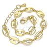 Oro Laminado Basic Bracelet, Gold Filled Style Puff Mariner Design, Polished, Golden Finish, 04.326.0002.08 (08 MM Thickness, 8 Inches Length)