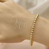 Oro Laminado Fancy Bracelet, Gold Filled Style Polished, Golden Finish, 03.93.0015.08 (04 MM Thickness, 8 Inches Length)