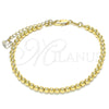 Oro Laminado Fancy Bracelet, Gold Filled Style Polished, Golden Finish, 03.93.0015.08 (04 MM Thickness, 8 Inches Length)