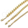 Oro Laminado Fancy Bracelet, Gold Filled Style Polished, Golden Finish, 03.93.0015.08 (04 MM Thickness, 8 Inches Length)