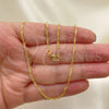 Oro Laminado Basic Necklace, Gold Filled Style Singapore Design, Polished, Golden Finish, 04.09.0169.16 (16 Inches Length)