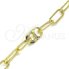 Oro Laminado Fancy Bracelet, Gold Filled Style Paperclip Design, Polished, Golden Finish, 03.341.0082.08 (07 MM Thickness, 8 Inches Length)