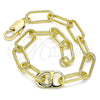 Oro Laminado Fancy Bracelet, Gold Filled Style Paperclip Design, Polished, Golden Finish, 03.341.0082.08 (07 MM Thickness, 8 Inches Length)