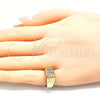 Oro Laminado Baby Ring, Gold Filled Style with White Cubic Zirconia, Polished, Golden Finish, 01.185.0017.03 (Size 3)