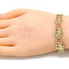 Oro Laminado Fancy Bracelet, Gold Filled Style Elephant Design, Polished, Golden Finish, 03.351.0043.1.08 (12 MM Thickness, 8 Inches Length)