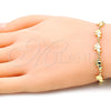 Oro Laminado Fancy Bracelet, Gold Filled Style Elephant Design, Polished, Golden Finish, 03.326.0013.07 (06 MM Thickness, 7 Inches Length)