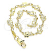 Oro Laminado Fancy Bracelet, Gold Filled Style Elephant Design, Polished, Golden Finish, 03.326.0013.07 (06 MM Thickness, 7 Inches Length)